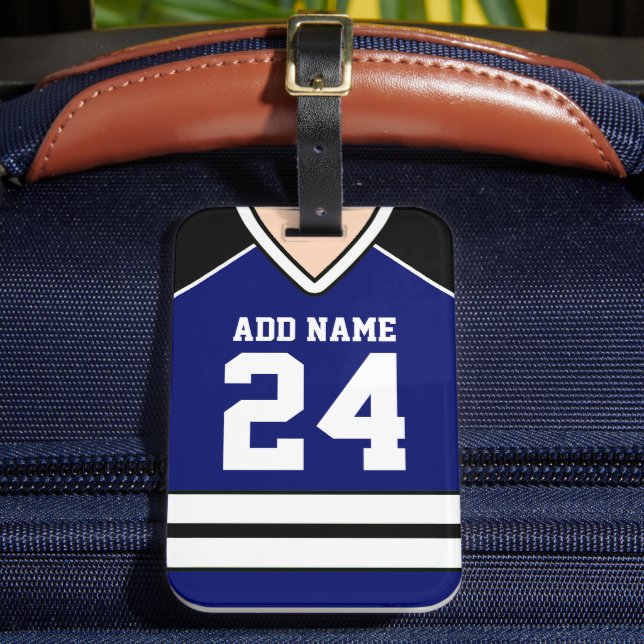 Hockey Jersey Custom Name/Number Bag Tag (Front Insitu 2)