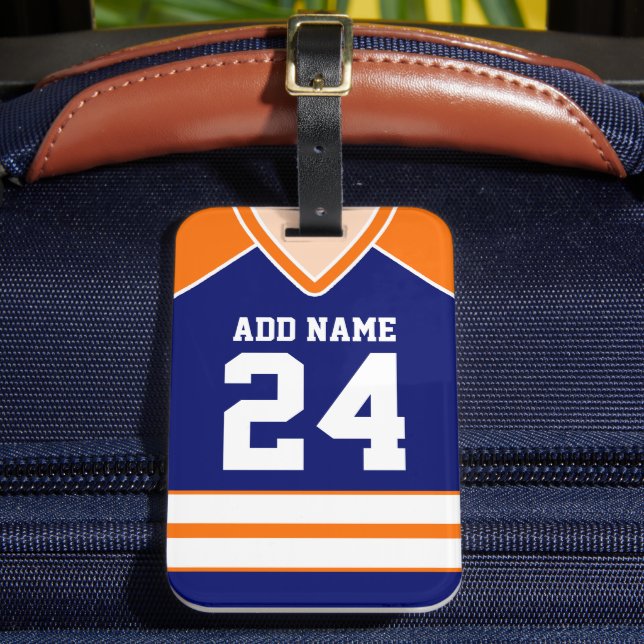 Hockey Jersey Custom Name/Number Bag Tag (Front Insitu 2)
