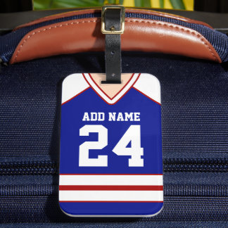 Hockey Jersey Custom Name/Number Bag Tag