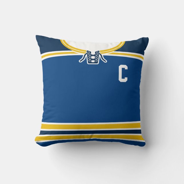 Hockey Jersey Name & Number Template Custom Pillow (Front)