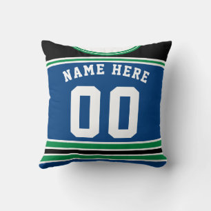 Hockey Jersey Name & Number Template Pillow  