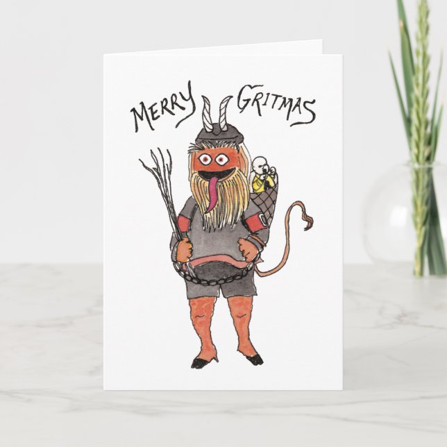 Hockey Krampus Holiday Card (Front)