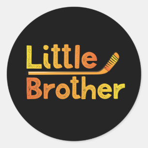 Hockey Little Brother Classic Round Sticker