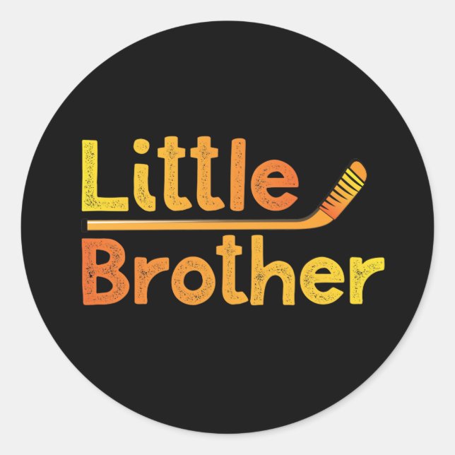 Hockey Little Brother Classic Round Sticker (Front)