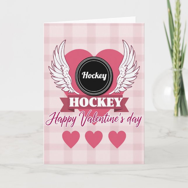 Hockey Love Valentines Day Card (Front)