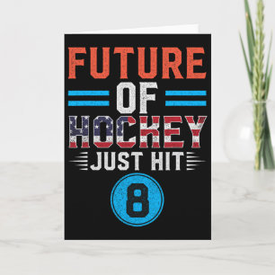 Hockey Lover Birthday 8 Years Old Kid 8th B-day Fu Card