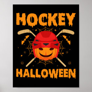 Hockey Lover Halloween Day Men Women Hockey Player Poster