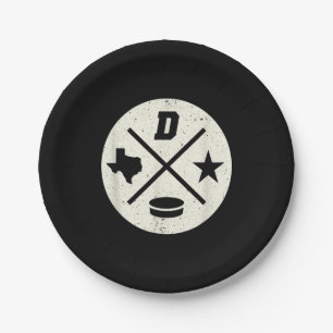 Hockey Lover   Style, Texas Dallas Ice Hockey Paper Plate