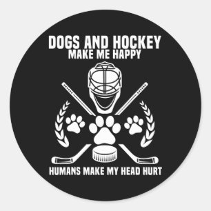 Hockey Makes Me Ice Hockey Happy Player Gift Penal Classic Round Sticker