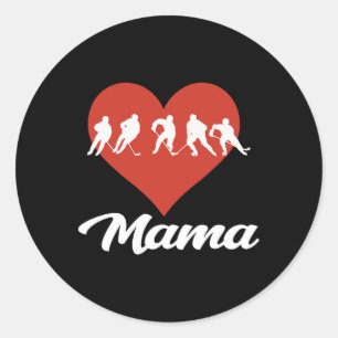 Hockey Mama Hockey Heart Love Classic Round Sticker