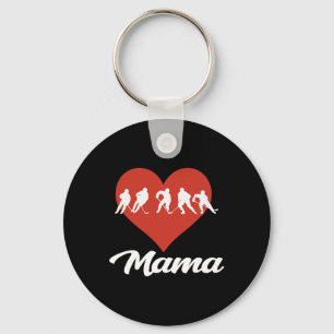 Hockey Mama Hockey Heart Love  Keychain