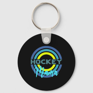 Hockey Mama With Modern Hockey Circles  Keychain