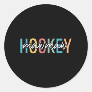 Hockey Mawmaw Retro Vintage Hockey Player Lover Classic Round Sticker