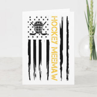 Hockey Meemaw Hockey Player Usa Flag  Card