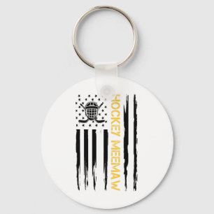 Hockey Meemaw Hockey Player Usa Flag  Keychain