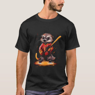 Hockey Meerkat Ice Hockey Player Hockey Stick Goal T-Shirt