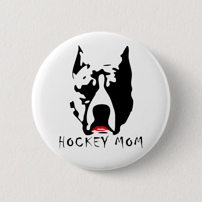 Hockey Mom 2 Inch Round Button (Front)