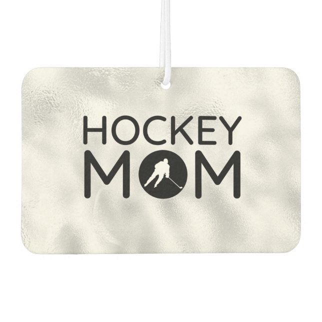 Hockey Mom Air Freshener circle silver (Front)