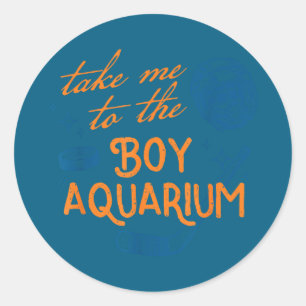 Hockey mom biggest fan takes to boys that aquarium classic round sticker