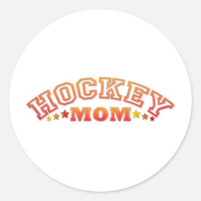 Hockey Mom Classic Round Sticker (Front)