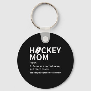 Hockey Mom Definition Ice Hockey Player Funny Hock Keychain