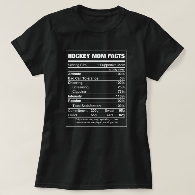 Hockey mom facts T-Shirt (Design Front)
