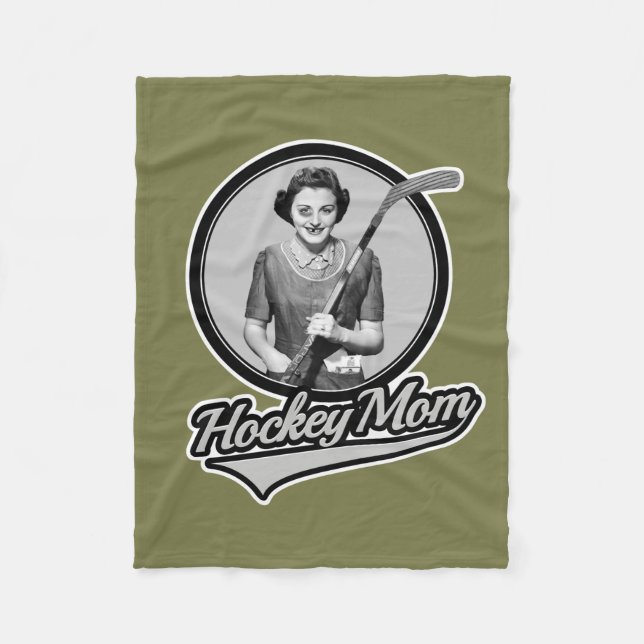 Hockey Mom Fleece Blanket (Front)
