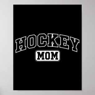 Hockey Mom Funny Athletic Lettering Mothers Day Poster