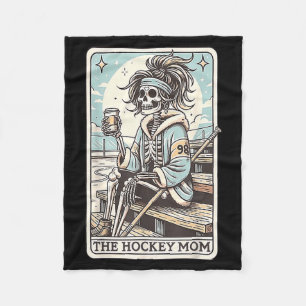 Hockey Mom Funny Skeleton Card Fleece Blanket