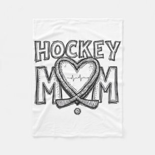 Hockey Mom Heartbeat Fleece Blanket