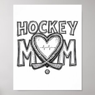 Hockey Mom Heartbeat  Poster