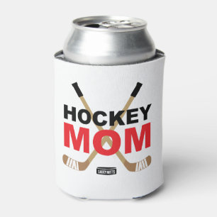 Hockey Mom Hockey Sticks Red Can Cooler