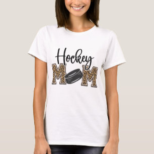 Hockey Mom Leopard Print Cheetah Ice Hockey Proud T-Shirt