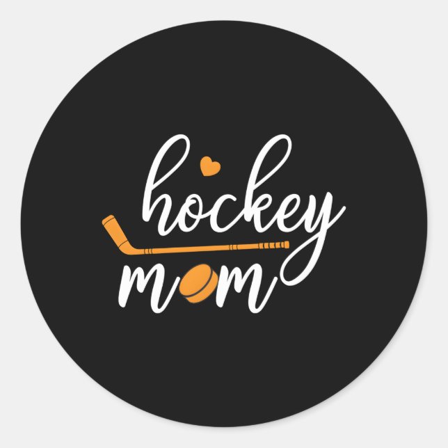 Hockey Mom Mother Mom Classic Round Sticker (Front)