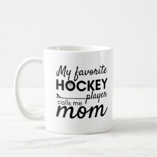 Hockey mom mug favourite player black