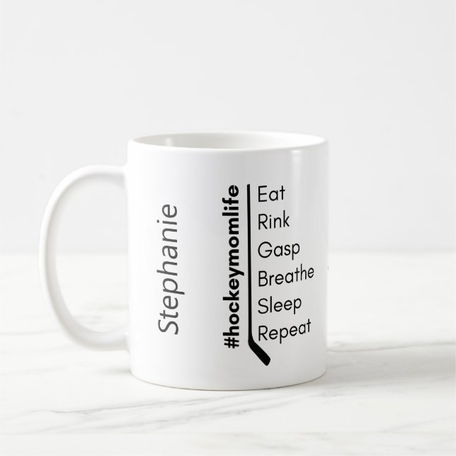 Hockey Mom Mug Life Repeat black (Left)