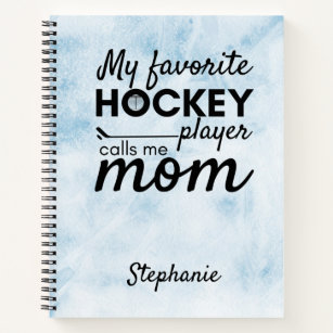 Hockey mom notebook favourite player blue ice