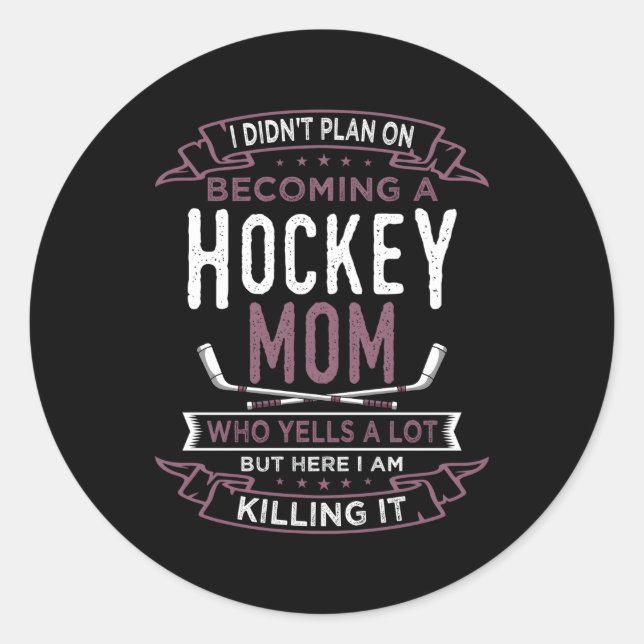 Hockey Mom Player Sports Mother'S Day Classic Round Sticker (Front)