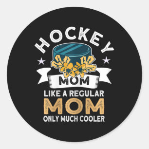 Hockey Mom - Retro Hockey Player Ice Hockey  Classic Round Sticker