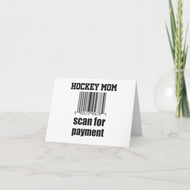Hockey Mom Scan for Payment Thank You Card (Front)
