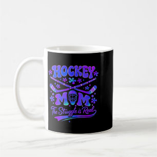 Hockey Mom The Struggle Is Real Goalie Mask Sticks Coffee Mug