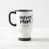Hockey mom trendy black type personalized photo