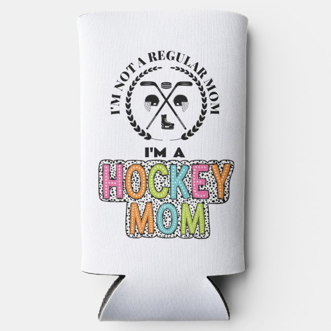  HOCKEY MOM Water Bottle Seltzer Can Cooler (Front)