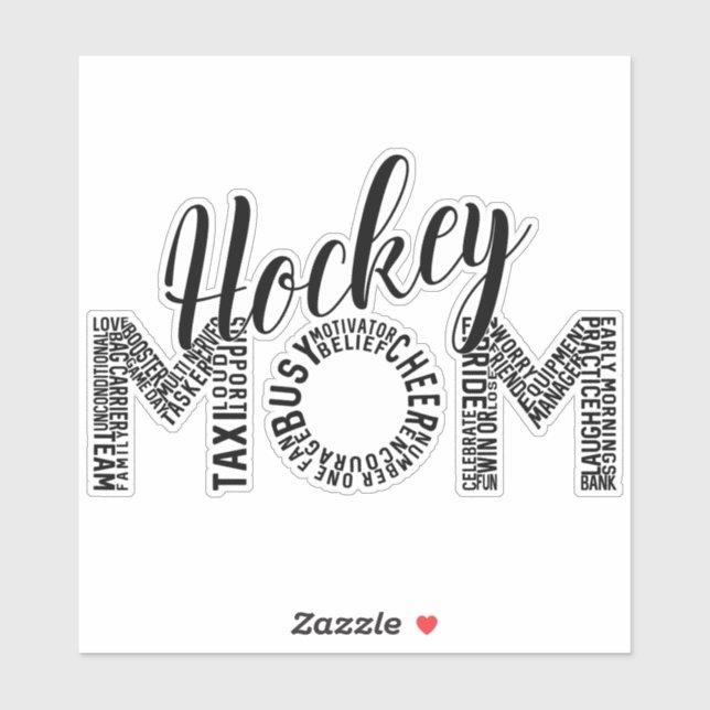 Hockey Mom Word Art (Sheet)
