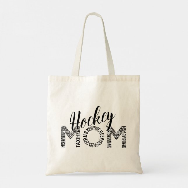 Hockey Mom Word Art Tote Bag (Back)