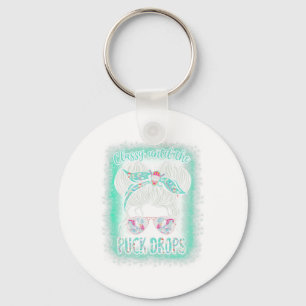 Hockey Moms Cly Until The Puck Drops Messy Hair Bu Keychain