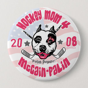 Hockey Moms Pit Bull Lipstick 2 4 Inch Round Button
