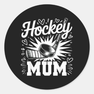 Hockey Mum Heart Family Mothers Day Hockey Lover Classic Round Sticker