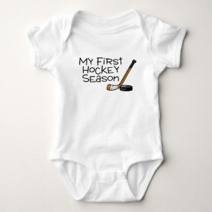 Hockey My First Hockey Season (Stick and Puck) Baby Bodysuit