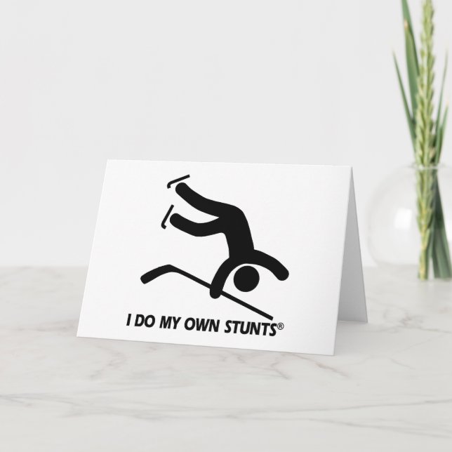 Hockey My Own Stunts Holiday Card (Front)